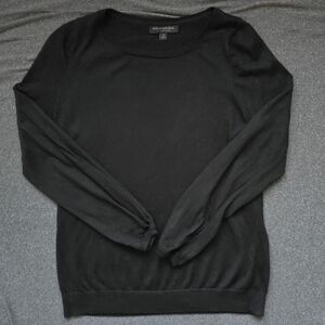 Banana Republic Silk Cashmere Sweater Womens Small Black Lightweight Scoop Neck